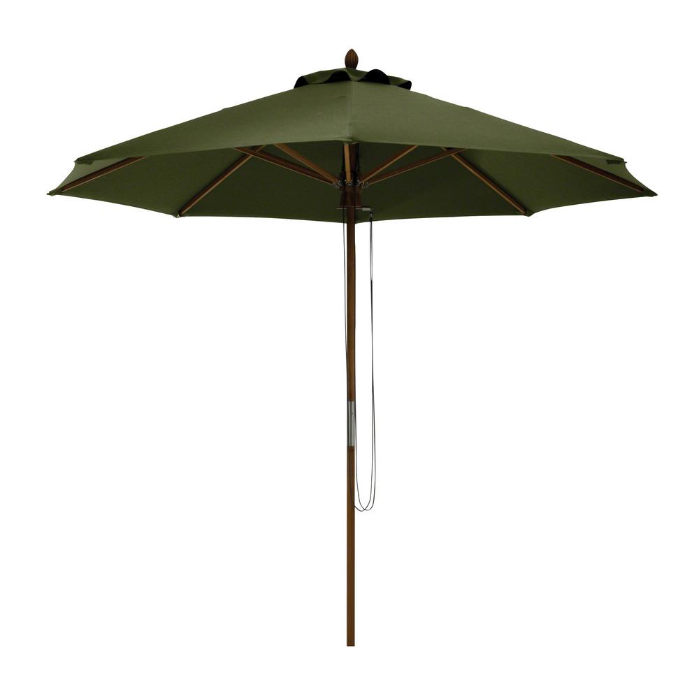 Classic Accessories Montlake 9 Ft Bamboo Market Patio Umbrella In Heather Fern 50 006 110101 Rt The Home Depot