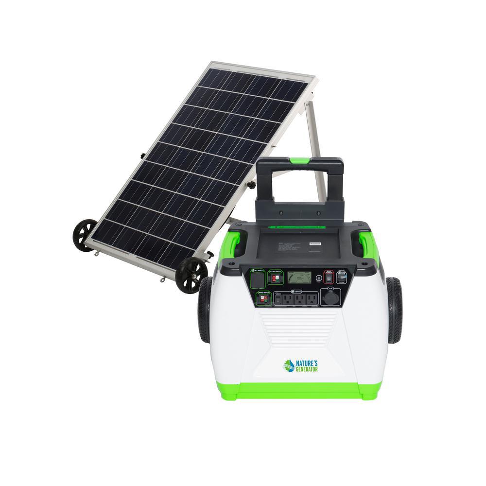 Nature S Generator 1800 Watt Solar Powered Portable Generator With Electric Start Gxngau The Home Depot