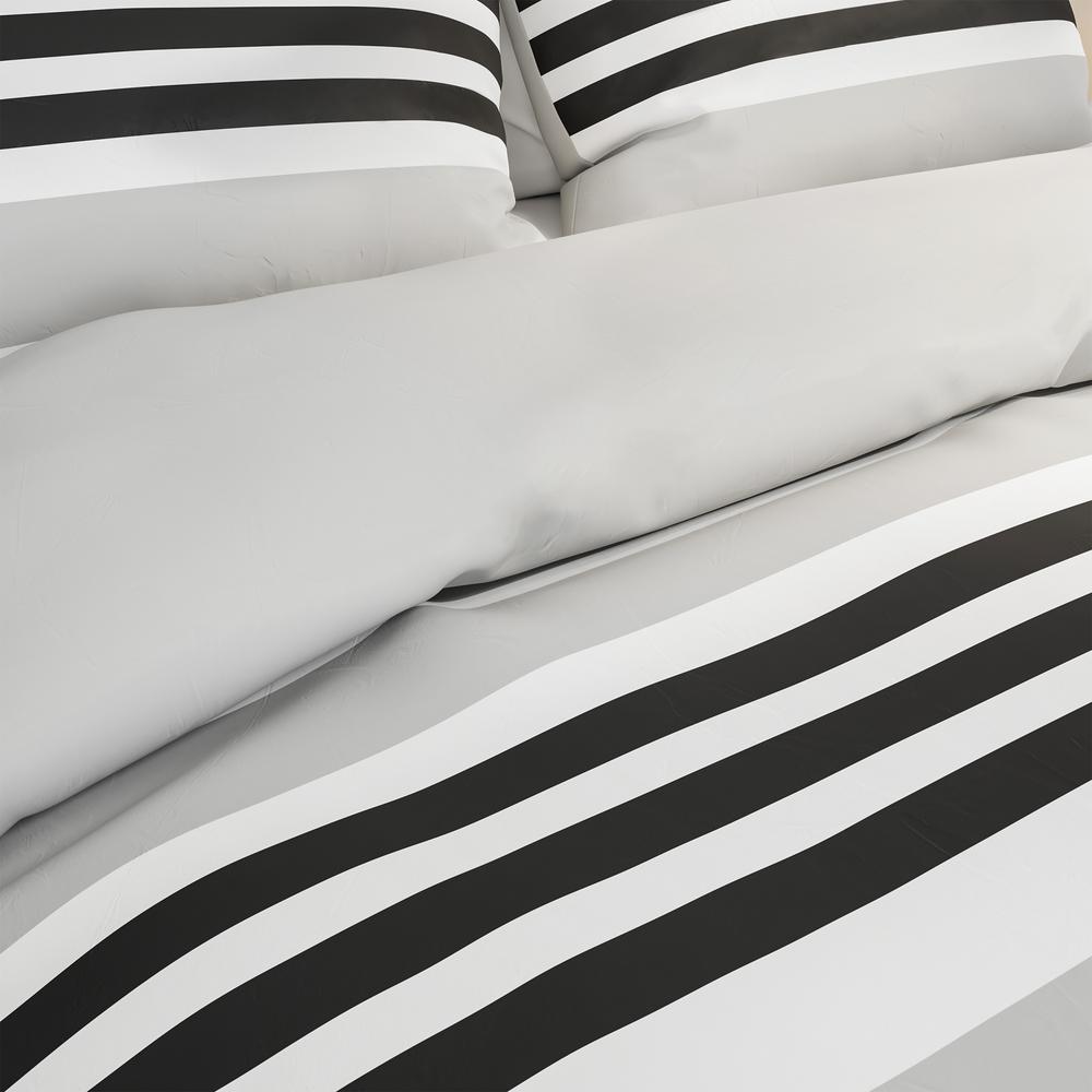Lavish Home 3 Piece Seaside Dawn Striped Full Queen Hypoallergenic