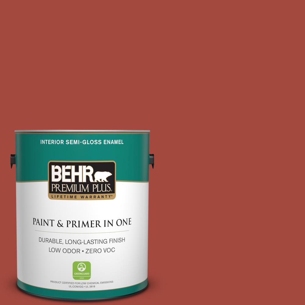 Behr Premium Plus 1 Gal 170d 7 Farmhouse Red Semi Gloss Enamel 170d 7 Farmhouse Red Semi Gloss Enamel