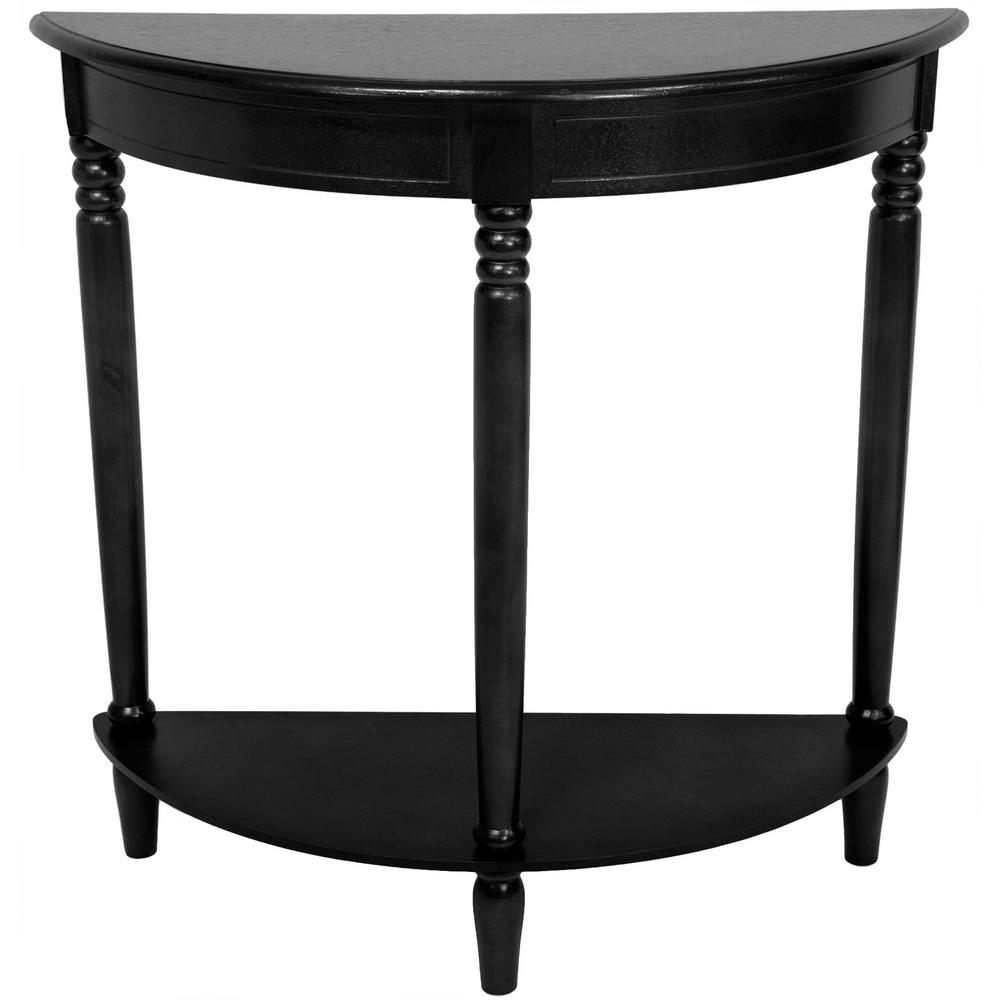 Half Round Black End Table