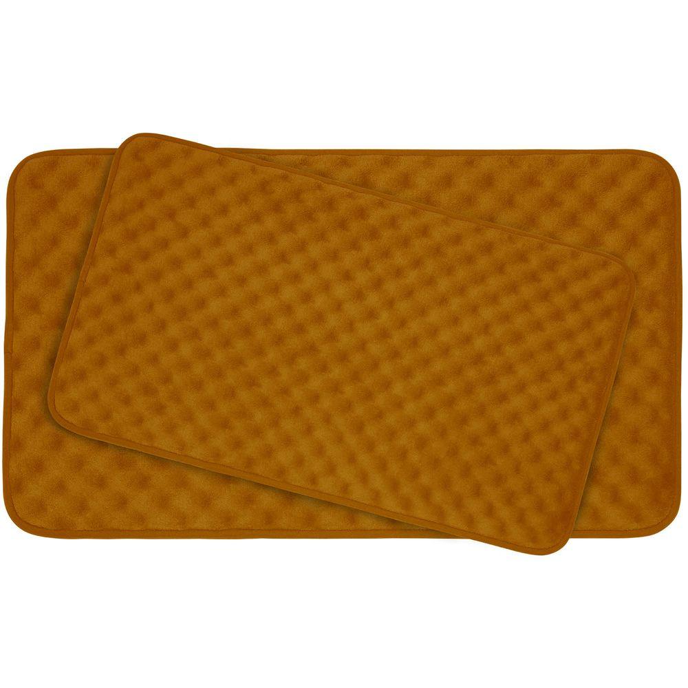 Bouncecomfort Mage Orange Memory Foam 2 Piece Bath Mat Set Bouncecomfort Mage Orange Memory Foam 2 Piece Bath Mat Set