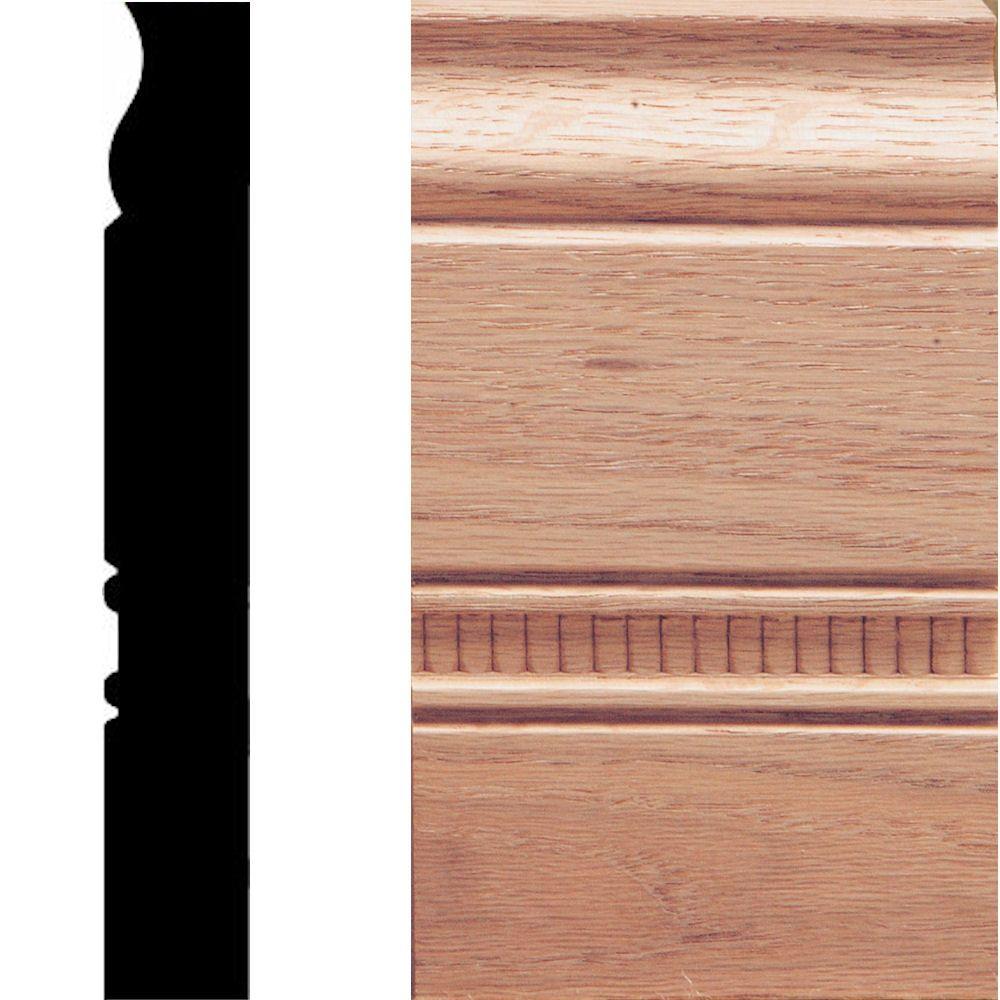House of Fara 1 in. x 31/2 in. x 6 in. Oak Embossed Plinth Moulding