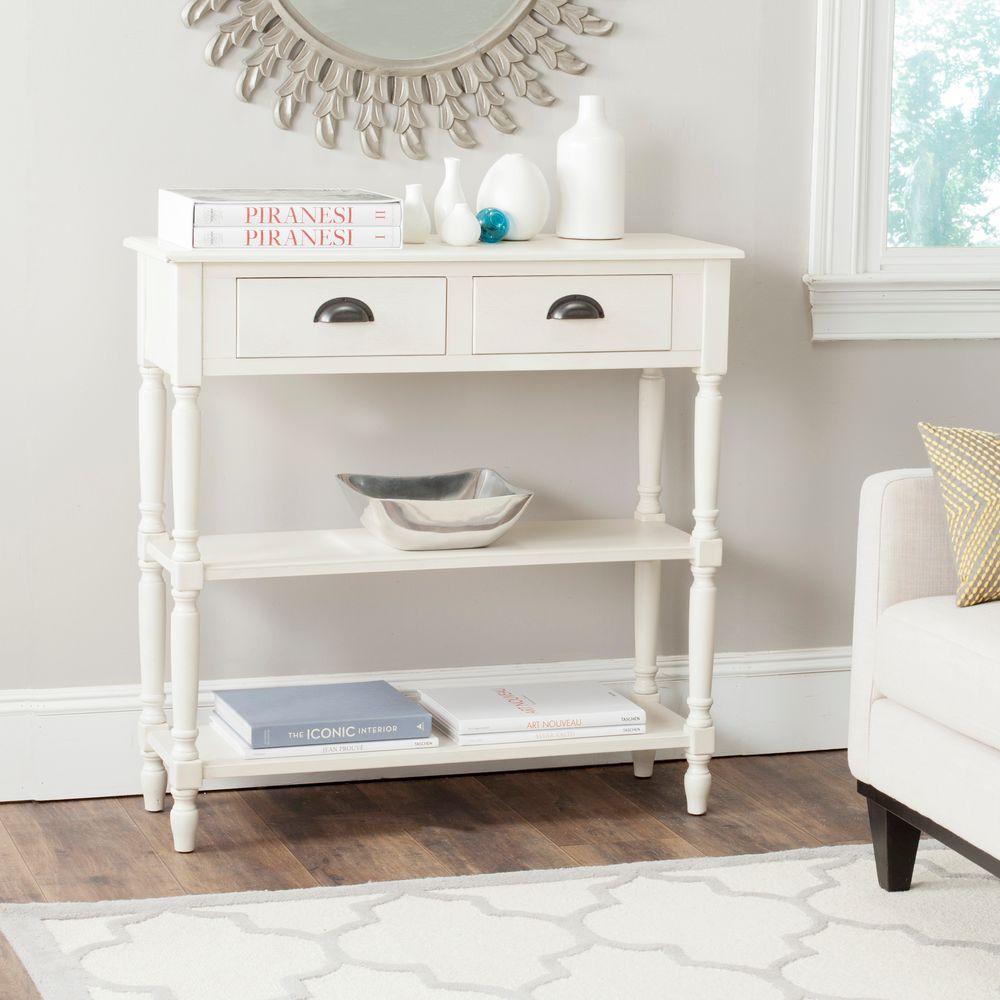 Safavieh Salem White Storage Console TableAMH5732B The Home Depot