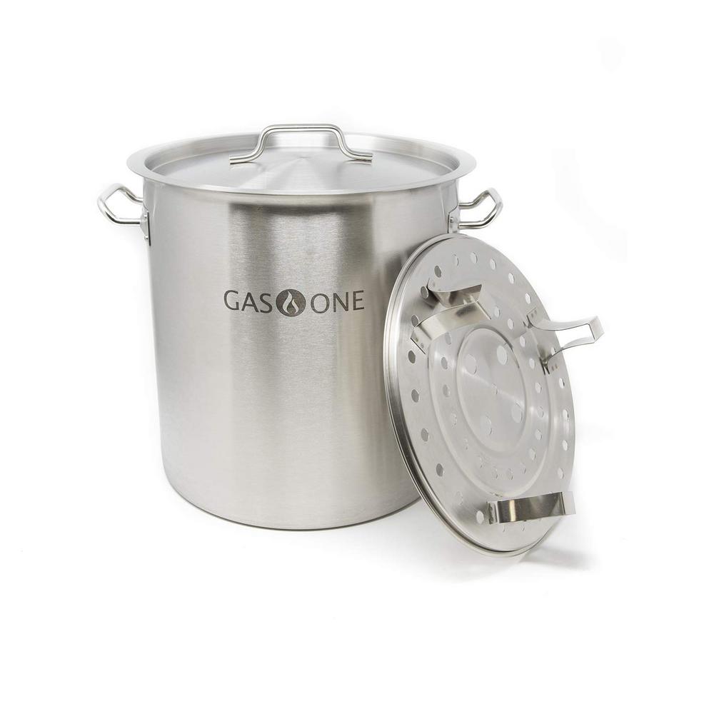 Gas One 24 Qt. Stainless Steel Stock Pot With Lid-st-24 - The Home Depot