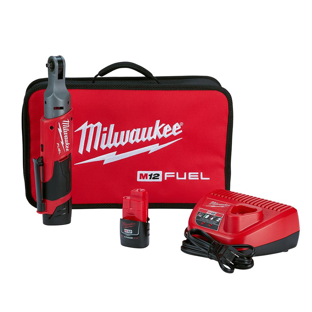 Milwaukee M12 FUEL 12-Volt Lithium-Ion Brushless Cordless 1/4 inch Ratchet Kit... by Milwaukee
