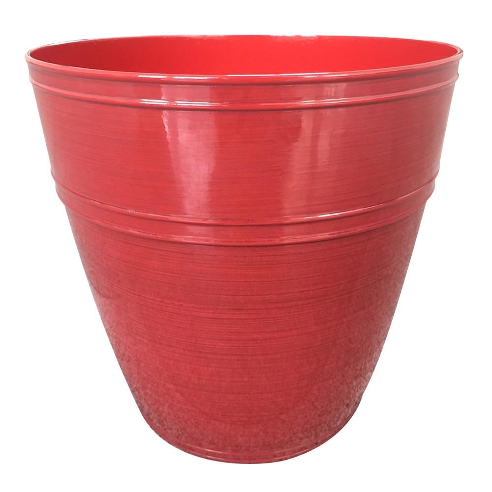 Southern Patio Rosemary 10.7 in. dia. Chili Resin Planter 