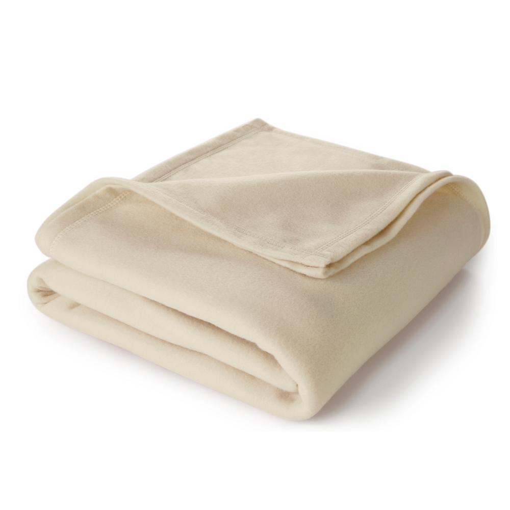 Martex Supersoft Fleece Ivory Polyester Full/Queen Blanket-026705347561 ...