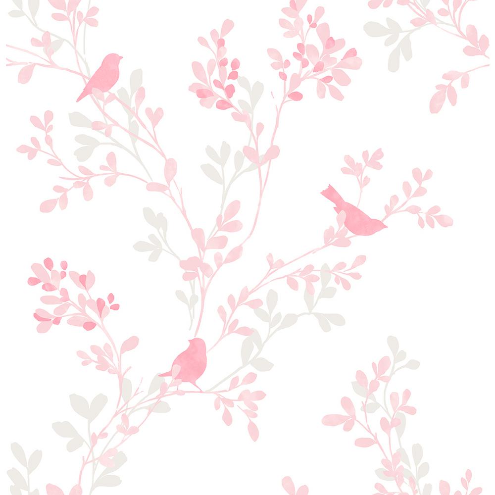 Brewster Chirp Pink Birds And Trees Wallpaper 2704 22681 The Home Brewster Chirp Pink Birds And Trees Wallpaper