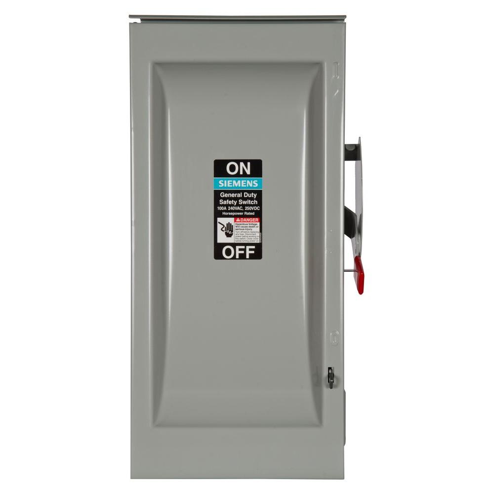 small STEEL 100A Indoor NEMA-1 240V GE TG4323 Safety Switch 3-Wire 3P
