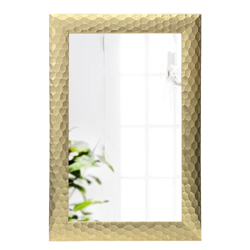 Unbranded 24 in. W x 36 in. H Framed Modern Glam Hammered Rectangle