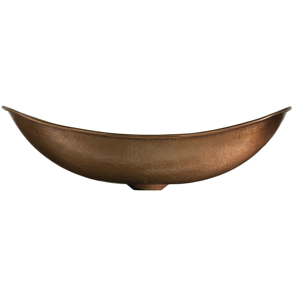 Sinkology Confucius 19 In Copper Vessel Sink Handmade Pure Copper Sink In Antique Copper Sb305 19ac The Home Depot