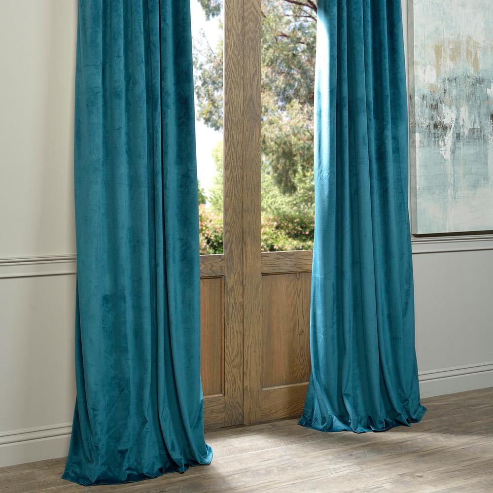 Exclusive Fabrics Furnishings Blackout Signature Everglade Teal Blue Velvet Curtain 50 In W X 84 L 1 Panel Exclusive Fabrics Furnishings Blackout Signature Everglade Teal Blue Velvet Curtain 50 In W X 84 L 1 Panel