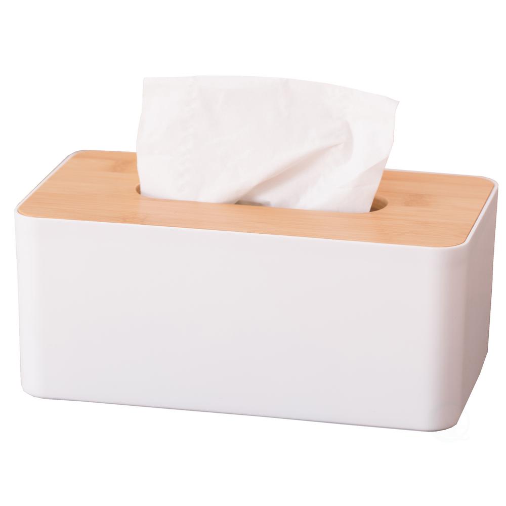 Basicwise Bamboo Removable Top Lid Rectangular Tissue BoxQI003486 The Home Depot
