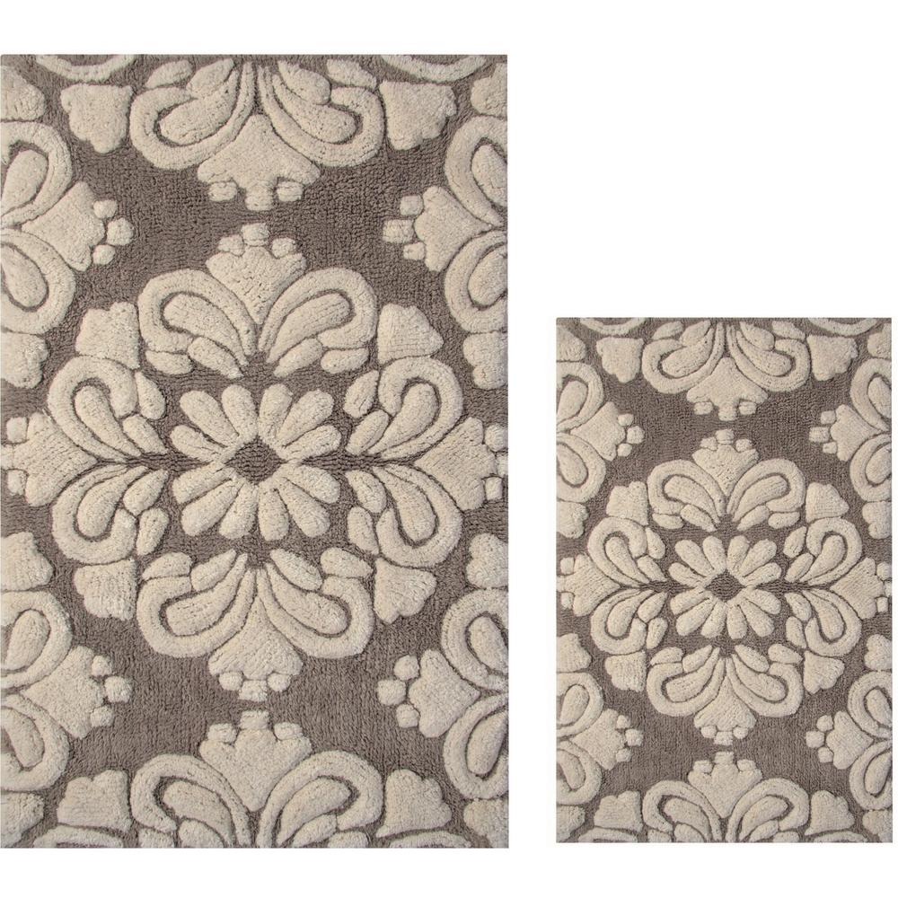 Unbranded Medallion 2 Piece Beige And Natural 24 In X 40 In And 17 In X 24 In Cotton Bath Rug 2pc2440bena The Home Depot