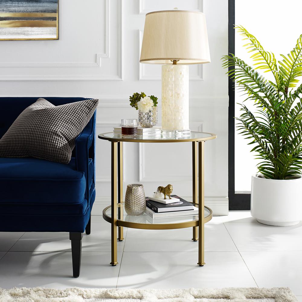 Crosley Furniture Aimee Gold Gl Side Table Cf1309 Crosley Furniture Aimee Gold Gl Side Table Cf1309
