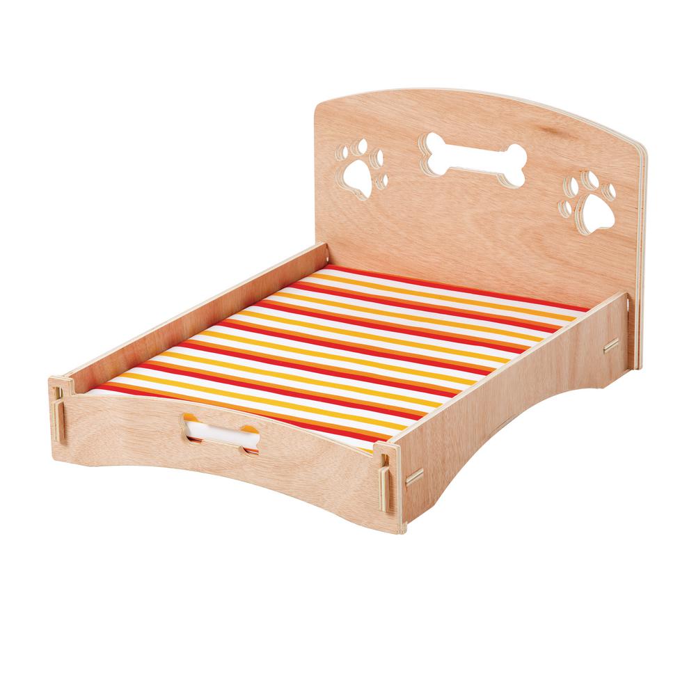 Wooden Bone And Paw Design Sofa Cat And Dog Bed With Removable Cove 5250 The Home Depot