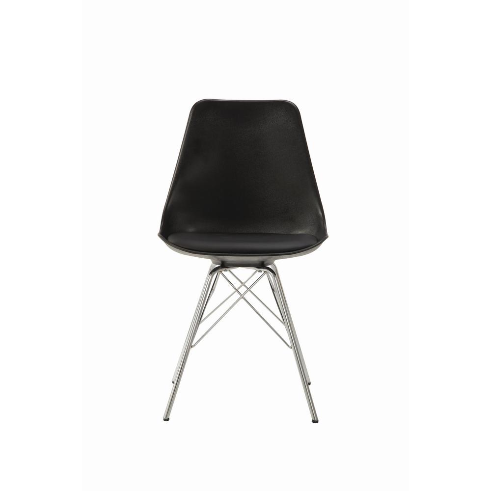 Coaster Lowry Collection Black And Chrome Dining Chair Set Of 2 102682 The Home Depot