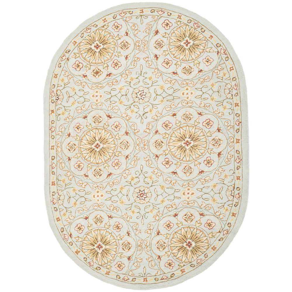Safavieh Chelsea Teal/Green 4 ft. 6 in. x 6 ft. 6 in. Oval Area Rug