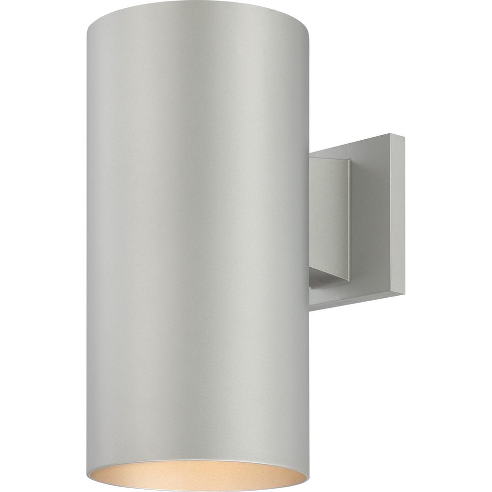 Volume Lighting Medium 1 Light Silver Gray Aluminum Integrated Led Indoor Outdoor Wall Mount Cylinder Sconce V9226 20 The Home Depot Volume Lighting Medium 1 Light Silver, Modern Outdoor Wall Lights Silver