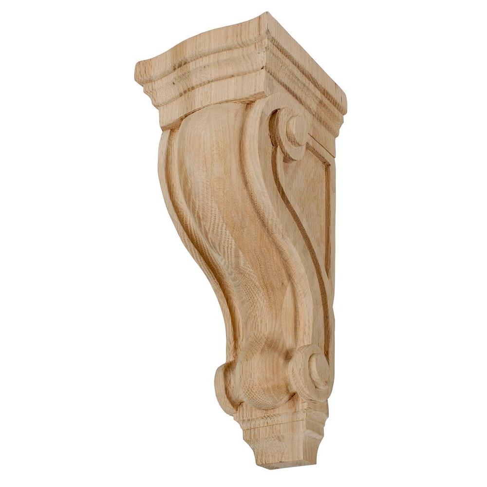 American Pro Decor 12 1 2 In X 5 3 8 In X 5 5 8 In Unfinished Large   Red Oak Quercus Rubra American Pro Decor Corbels 5apd10478 64 1000 