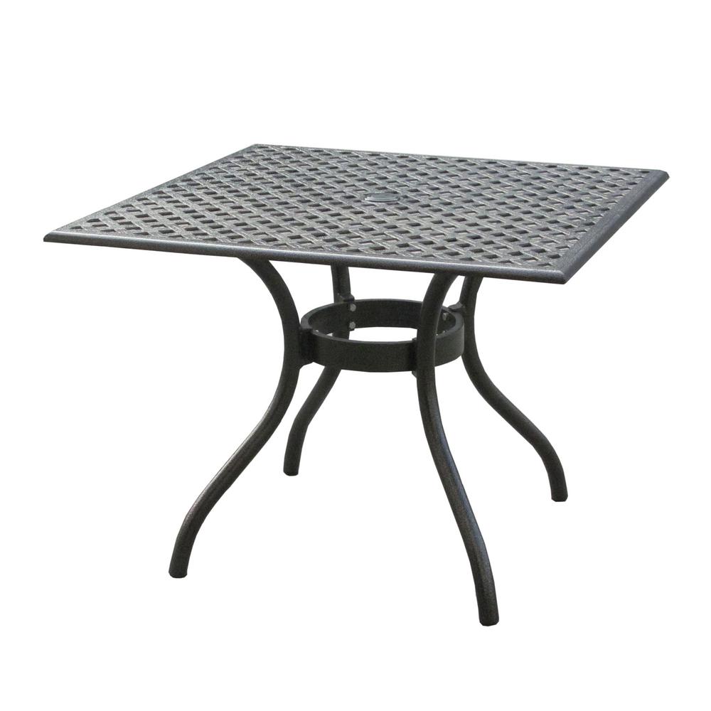 HOMESTYLES Sanibel Black 48 in. Round Cast Aluminum Outdoor Dining