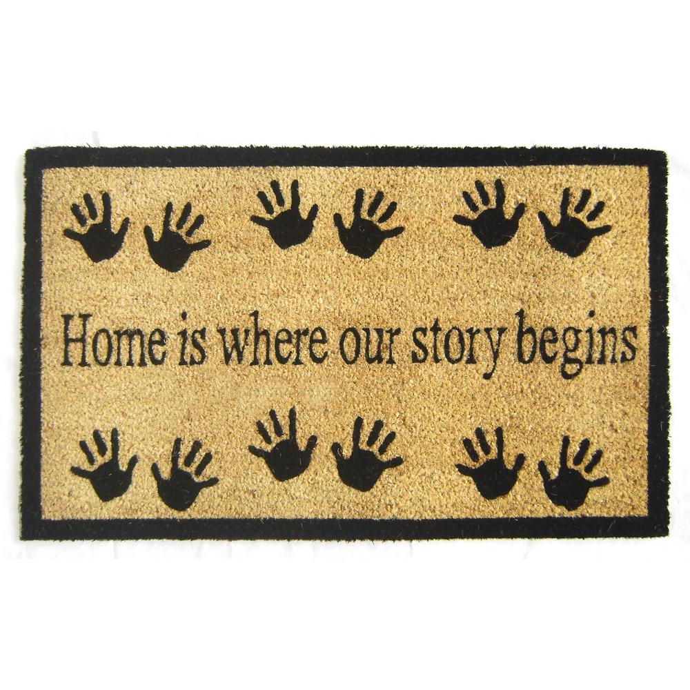 Story Begins 18 In X 30 In Coir With Pvc Backing Door Mat