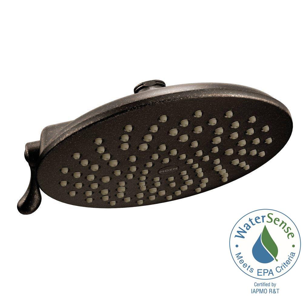 Moen Velocity 2 Spray 8 In Eco Performance Rainshower Showerhead Eco Performance Rainshower Showerhead Featuring Immersion In Oil Rubbed Bronze