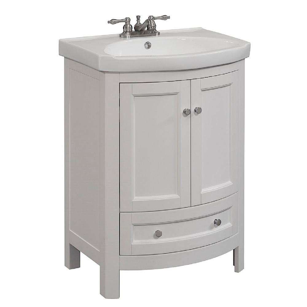 Reviews For Runfine 24 In W X 19 In D X 34 In H Vanity In White With Vitreous China Vanity Top In White And White Basin Rfva0069w The Home Depot