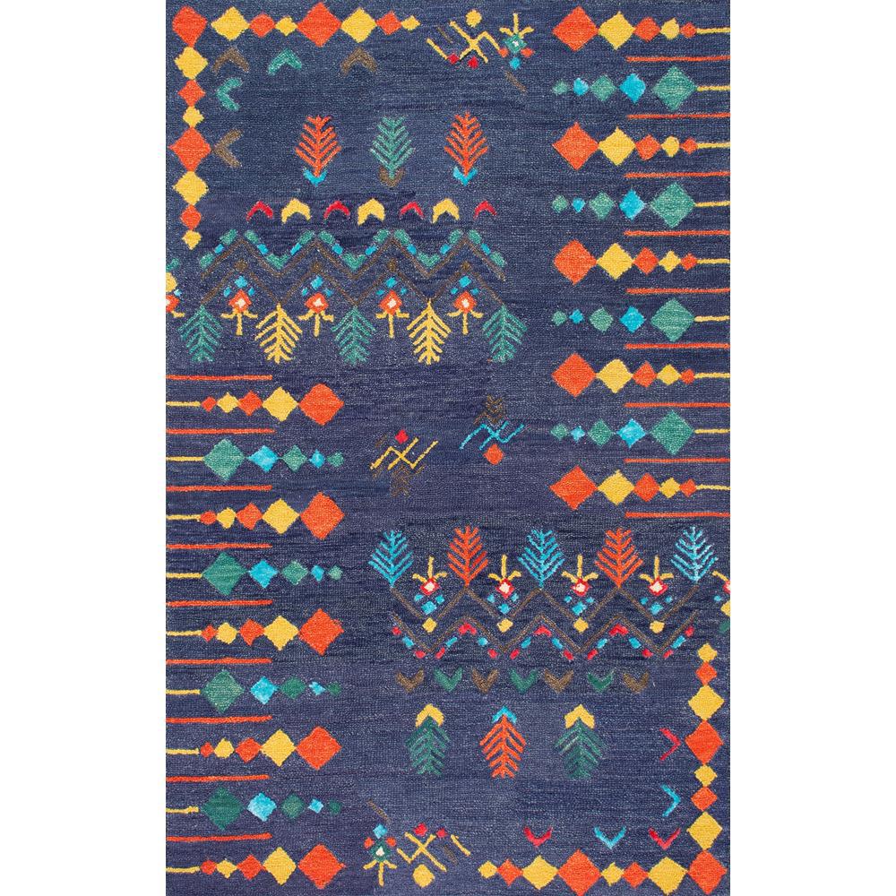 Nuloom Gabbeh Tribal Jannet Navy 5 Ft X 8 Area Rug