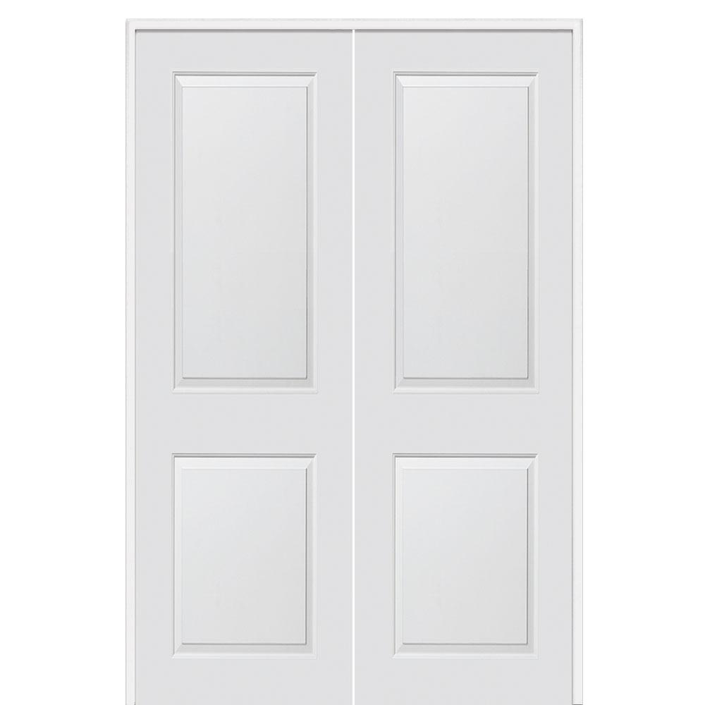 Mmi Door 72 In X 96 In Smooth Carrara Both Active Solid Core Primed Molded Composite Double Prehung Interior Door