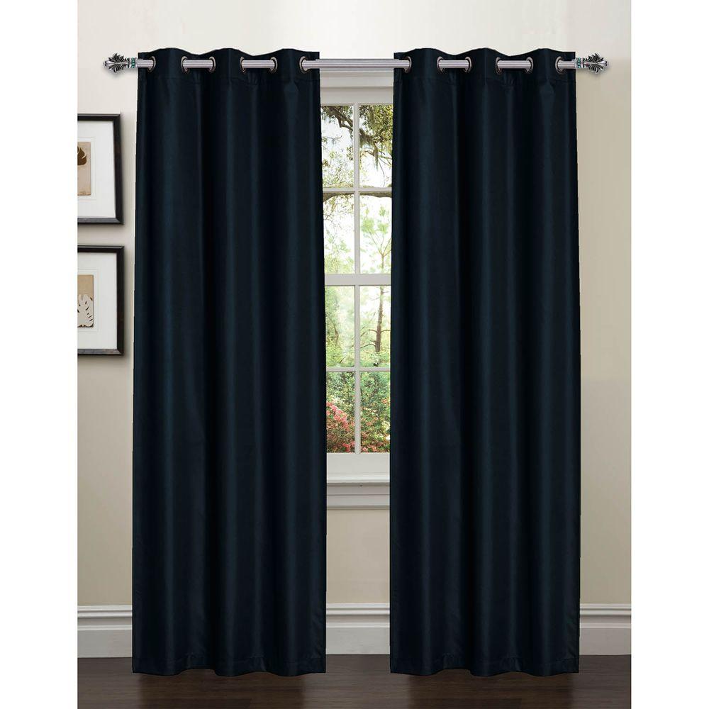 Bella Luna Semi Opaque Galaxy 84 In L Room Darkening Textured L Room Darkening Textured Grommet Curtain Panel Pair Indigo Set Of 2