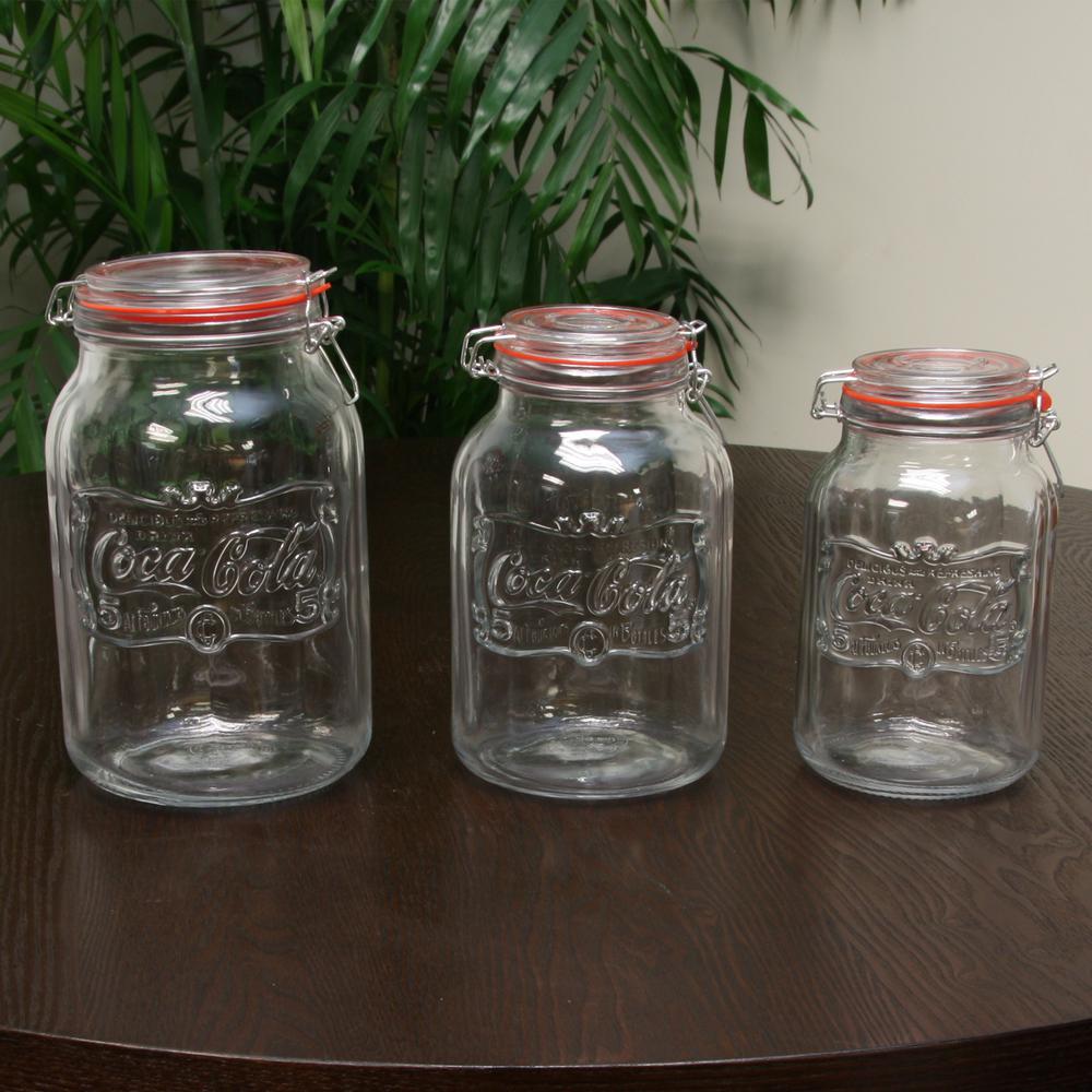 Country Classic 3-Piece Glass Preserving and Storage Jar Set with Wire Ball and...