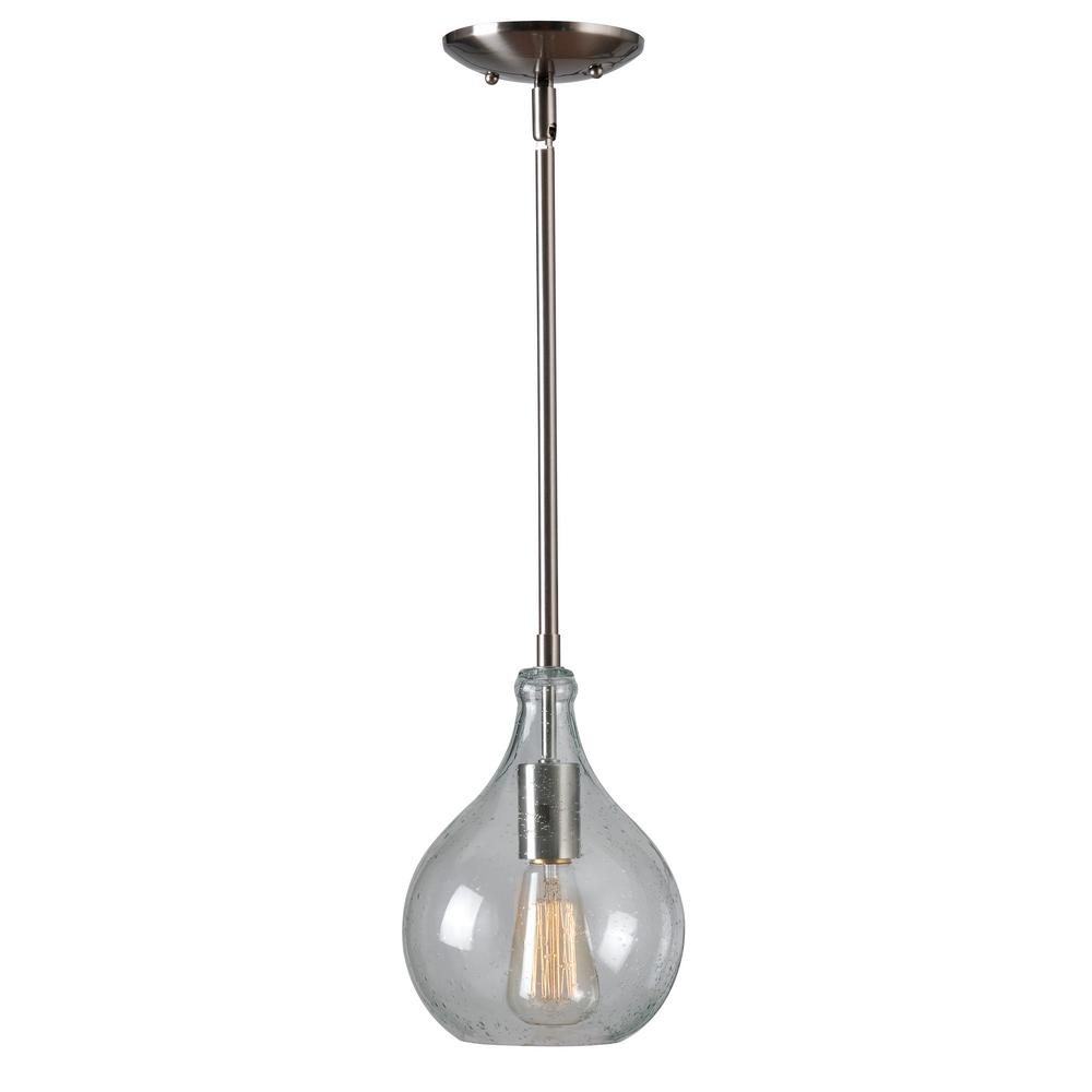 Kenroy Home Rhone 1 Light Steel Mini Pendant 93180clr The Depot Kenroy Home Rhone 1 Light Steel Mini Pendant