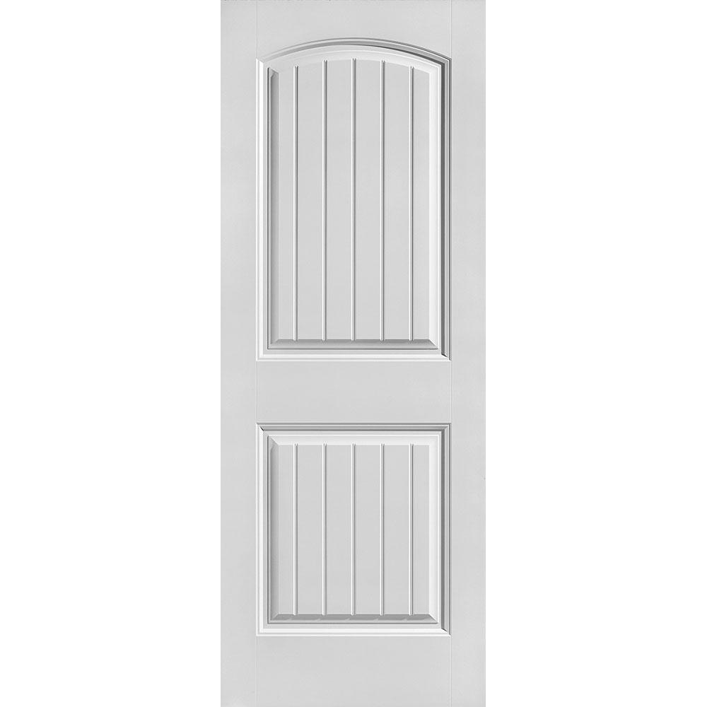 Masonite 30 In X 80 In Cheyenne Smooth 2 Panel Camber Top Plank Hollow Core Primed Composite Interior Door Slab
