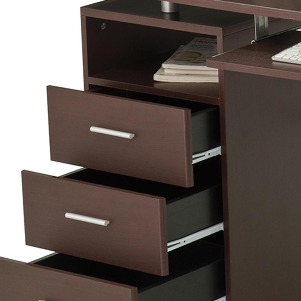 Techni Mobili Chocolate Computer Desk With Ample Storage Rta Techni Mobili Chocolate Computer Desk With Ample Storage Rta