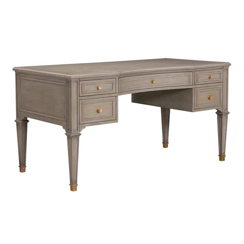 Jennifer Taylor Home Dauphin Grey Cashmere Gold Accent 5Drawer Wood