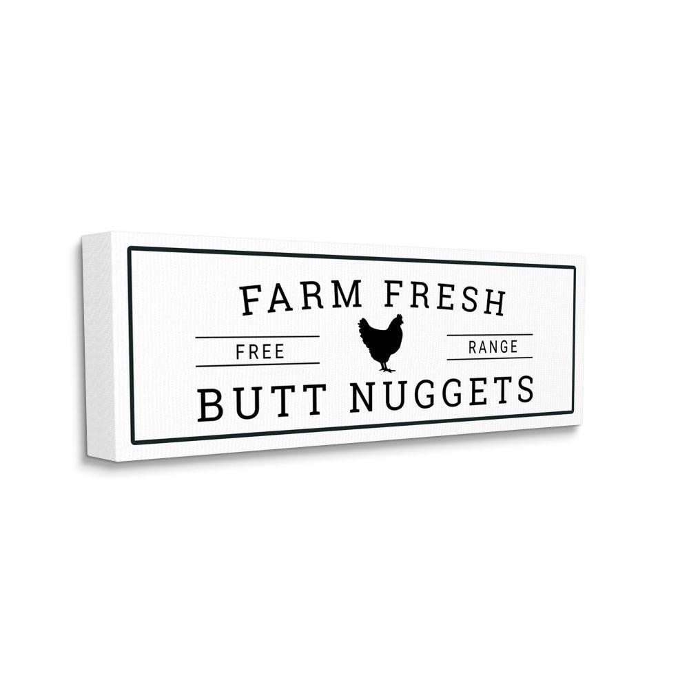 Stupell Industries Farm Fresh Butt Nuggets Funny Chicken Word Design By Susan Ball Country Canvas Wall Art 10 In X 24 In 276 Cn 10x24 The Home Depot