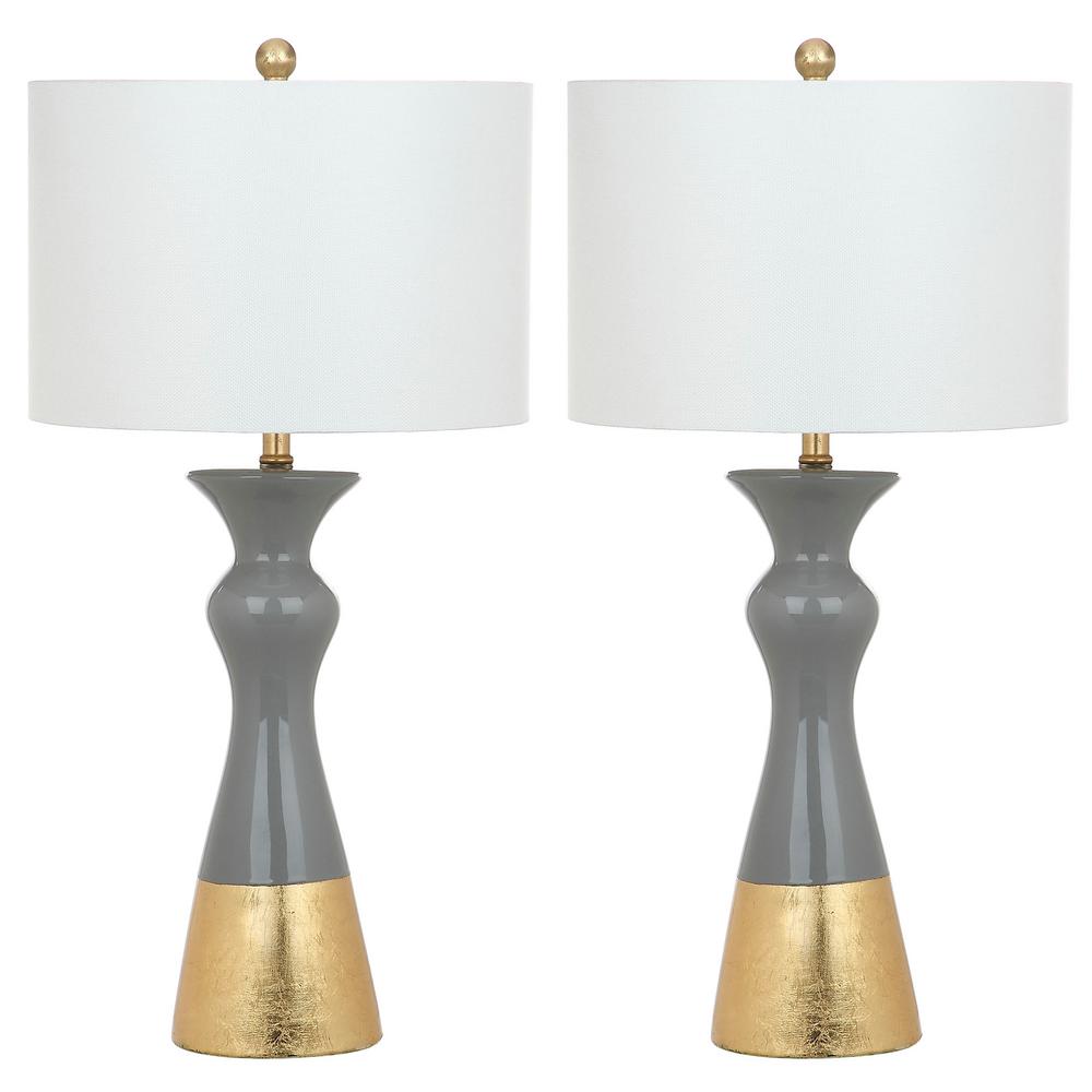 Grey/Gold Curved Table Lamp 