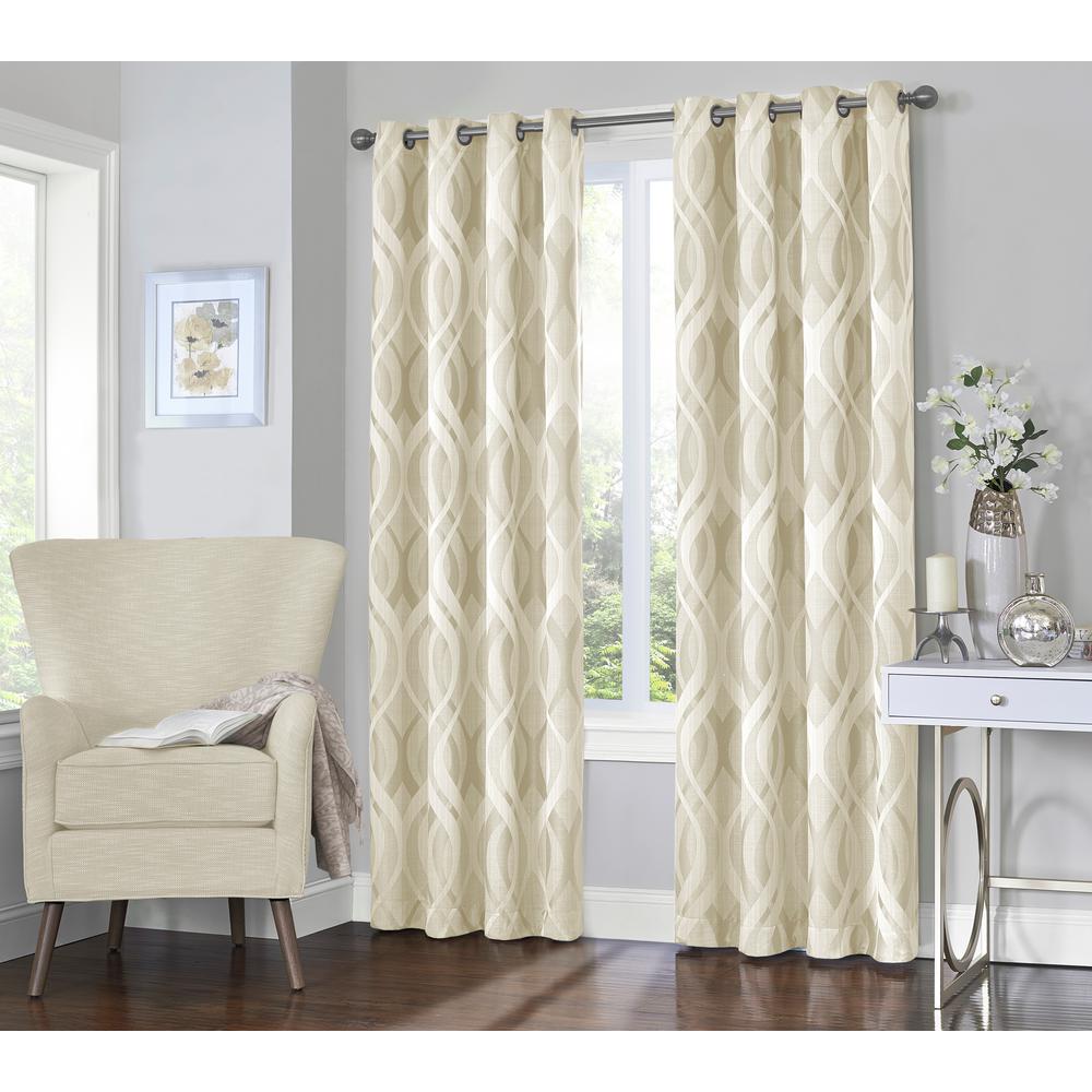 Eclipse Caprese 108 in. L Ivory Grommet Curtain-15522052108IVY - The