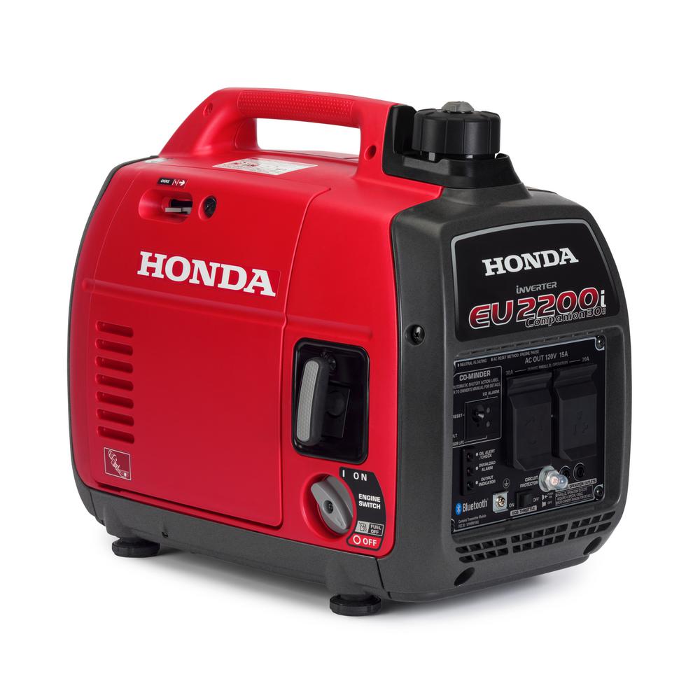 Honda 2 200 Watt Super Quiet Recoil Start Gasoline Powered Portable Companion Inverter Generator With 30 Amp Outlet Eu2200 Companion The Home Depot