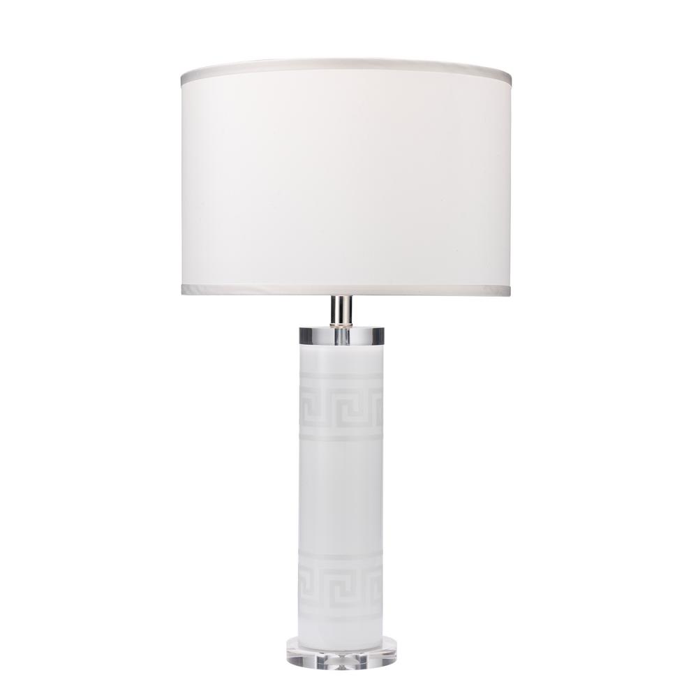 27 In White Meandros Table Lamp With Shade 9meanwhd236m The Home White Meandros Table Lamp With Shade