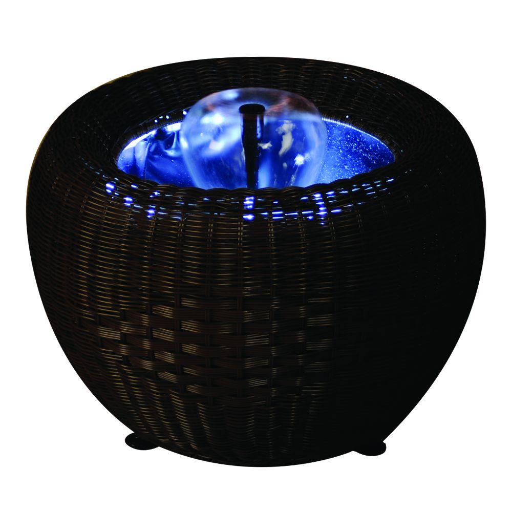 UPC 871980660016 product image for Gardenique Planters & Pottery 23 in. Mocha Wicker Patio Pond Urn with White LED  | upcitemdb.com