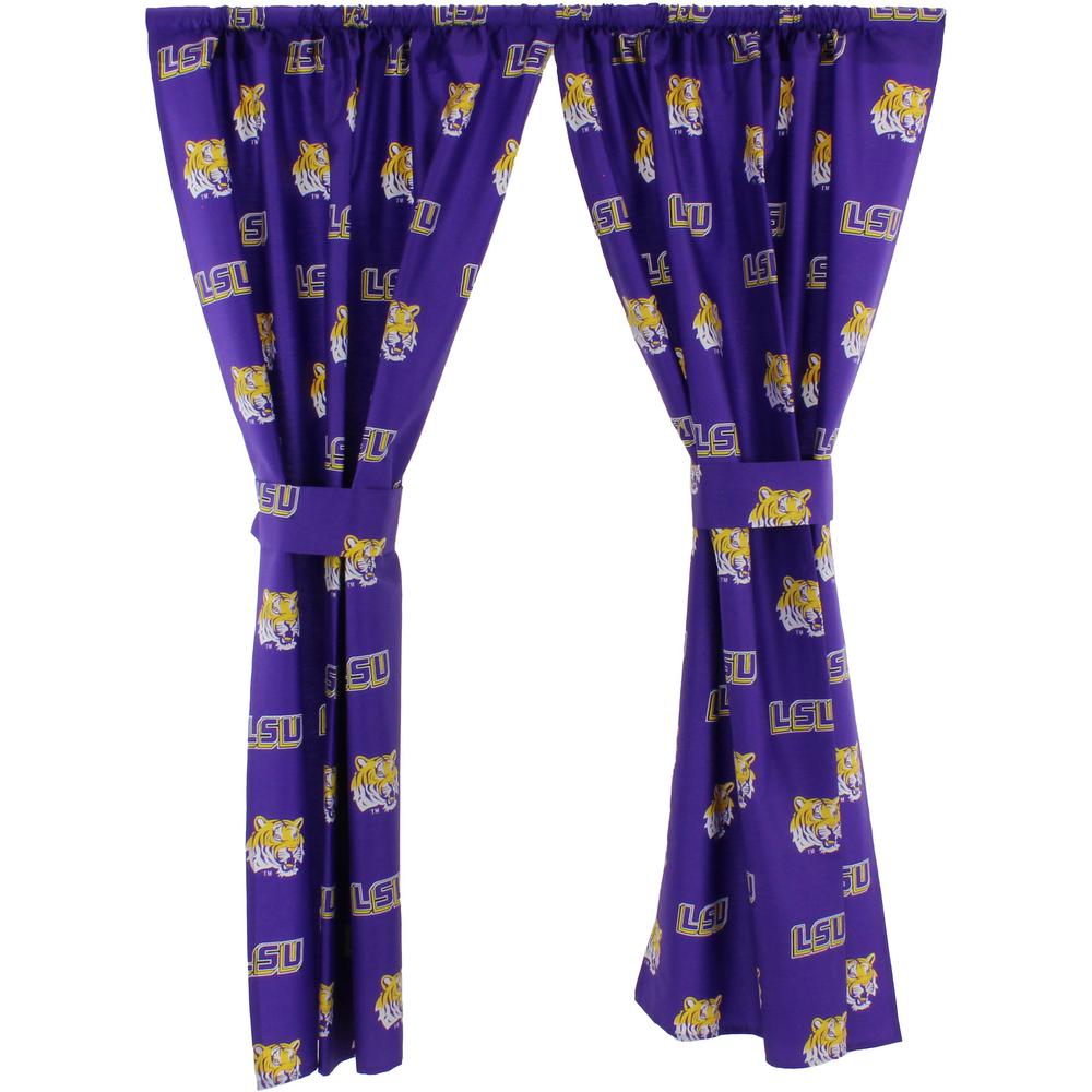 College Covers 42 In W X 63 In L Lsu Tigers Cotton With Tie Back