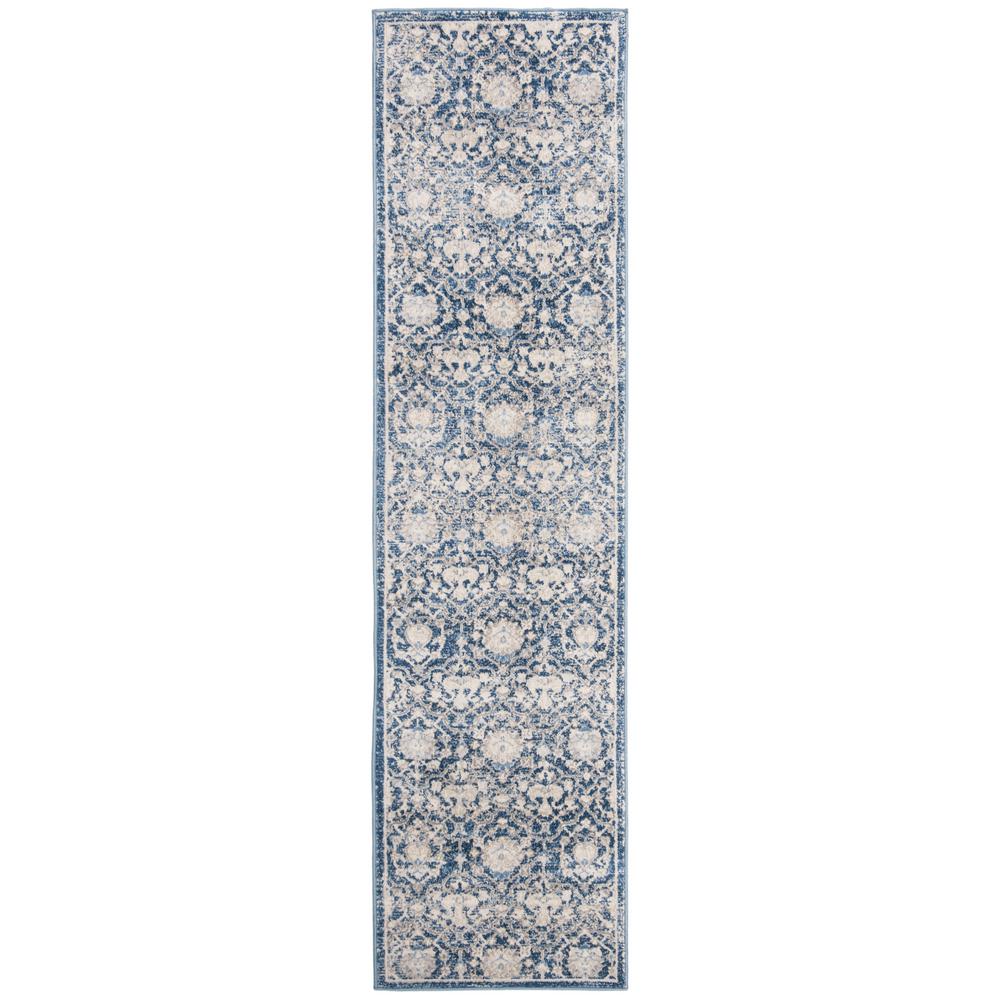 Safavieh Brentwood Navy/Cream 2 ft. x 12 ft. Runner Rug-BNT896N-212 ...