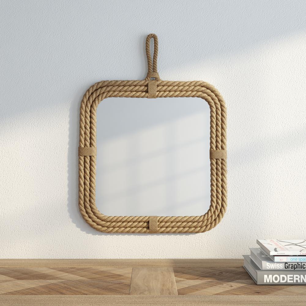 Stonebriar Collection 17 In H X 23 W Square Rope Wrapped Mirror Stonebriar Collection 17 In H X 23 W Square Rope Wrapped Mirror