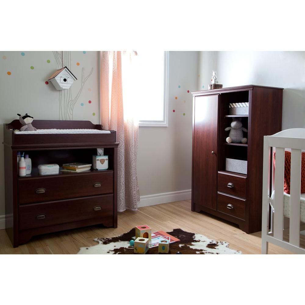 South Shore Fundy Tide 2 Drawer Royal Cherry Changing Table