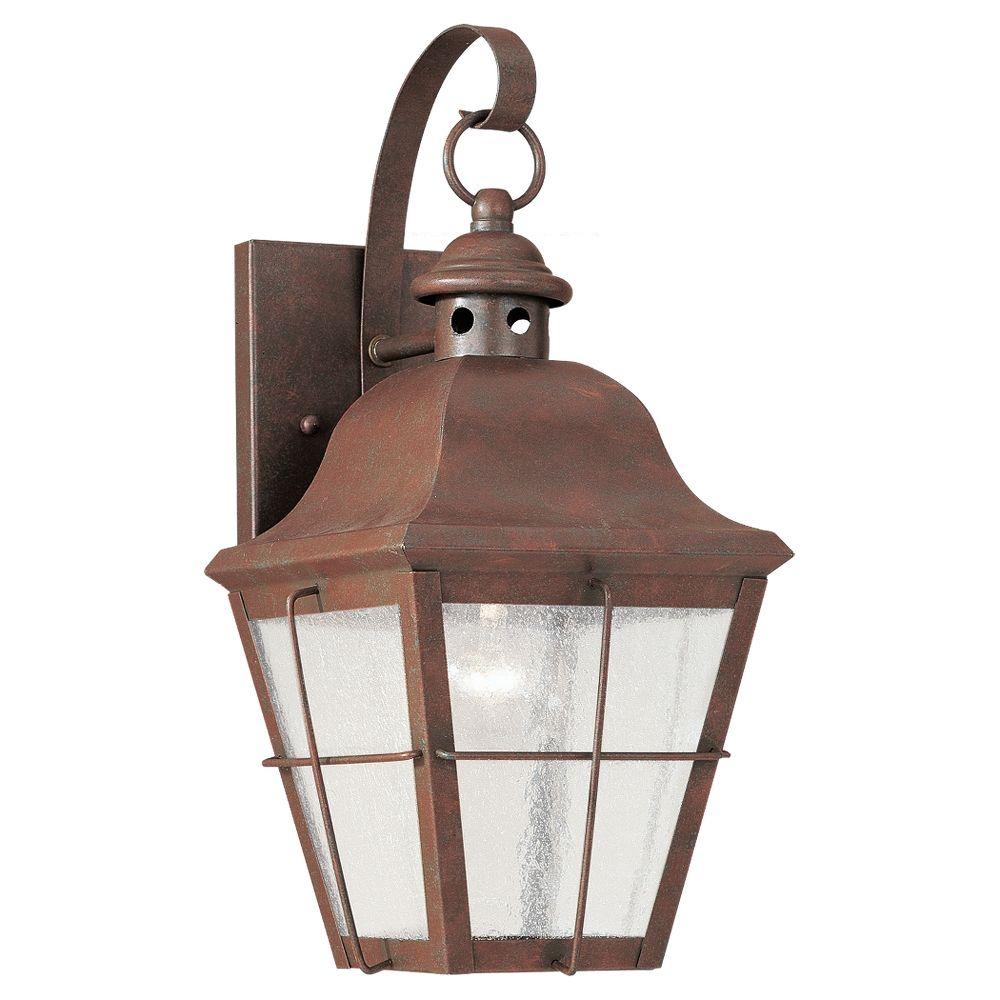 Sea Gull Lighting Chatham 1-Light Outdoor Weathered Copper Wall Mount ...