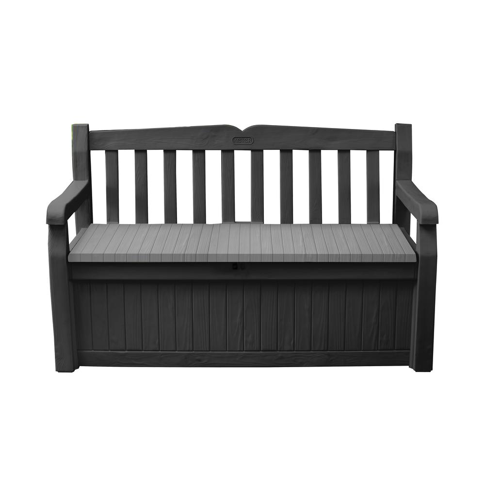 Keter Solana 2-Person Grey Outdoor Resin Storage Bench