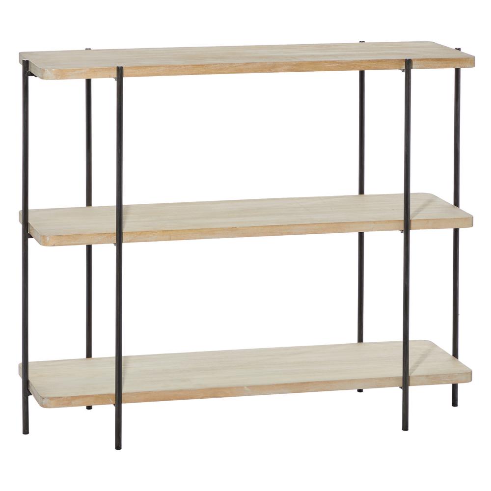 LITTON LANE 39.5 in. x 32 in. Rectangular Wood Top 3-Tier ...